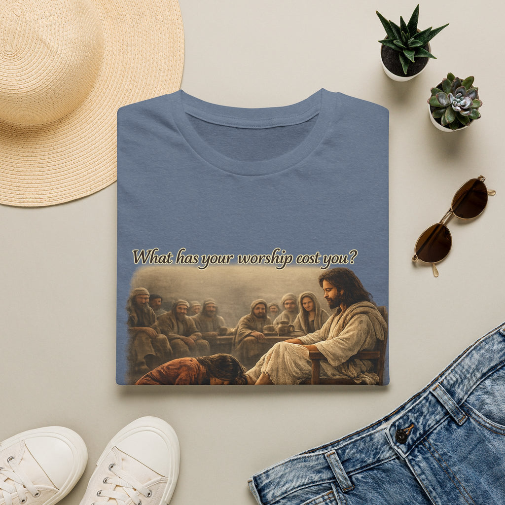 Religious T-Shirt — "What Has Your Worship Cost You?" Inspirational Christian Tee
