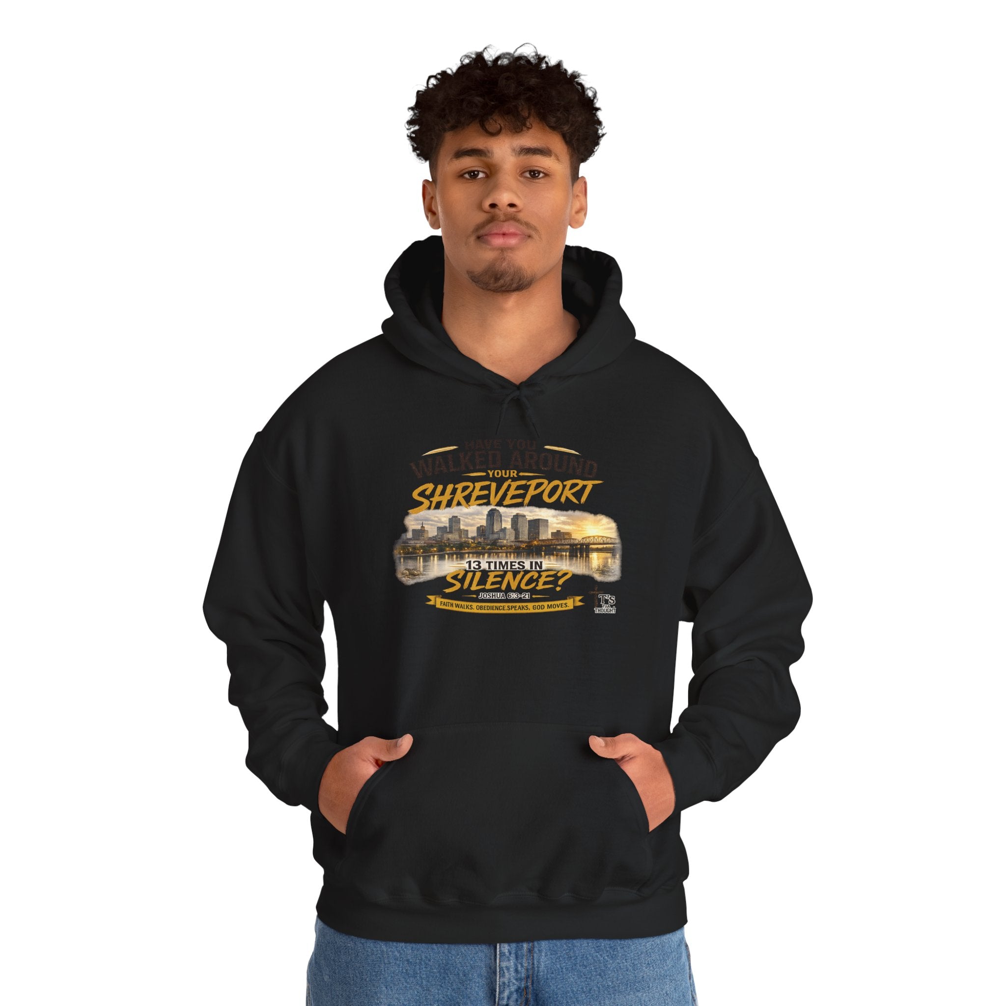 Shreveport City Hoodie - "Have You Walked Around Shreveport 13 Times in Silence?" Graphic Pullover