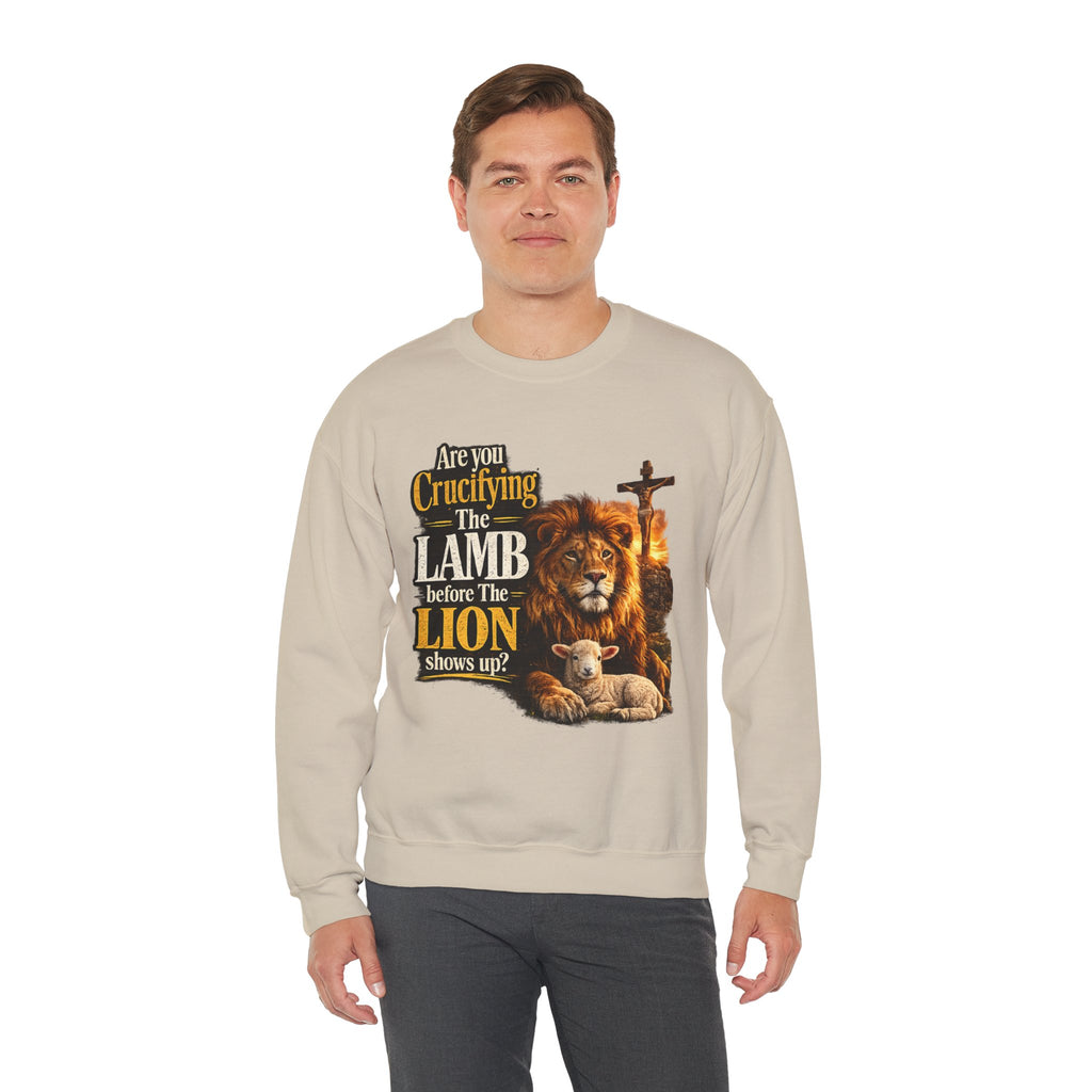 Lion and Lamb Christian Crew neck sweatshirt