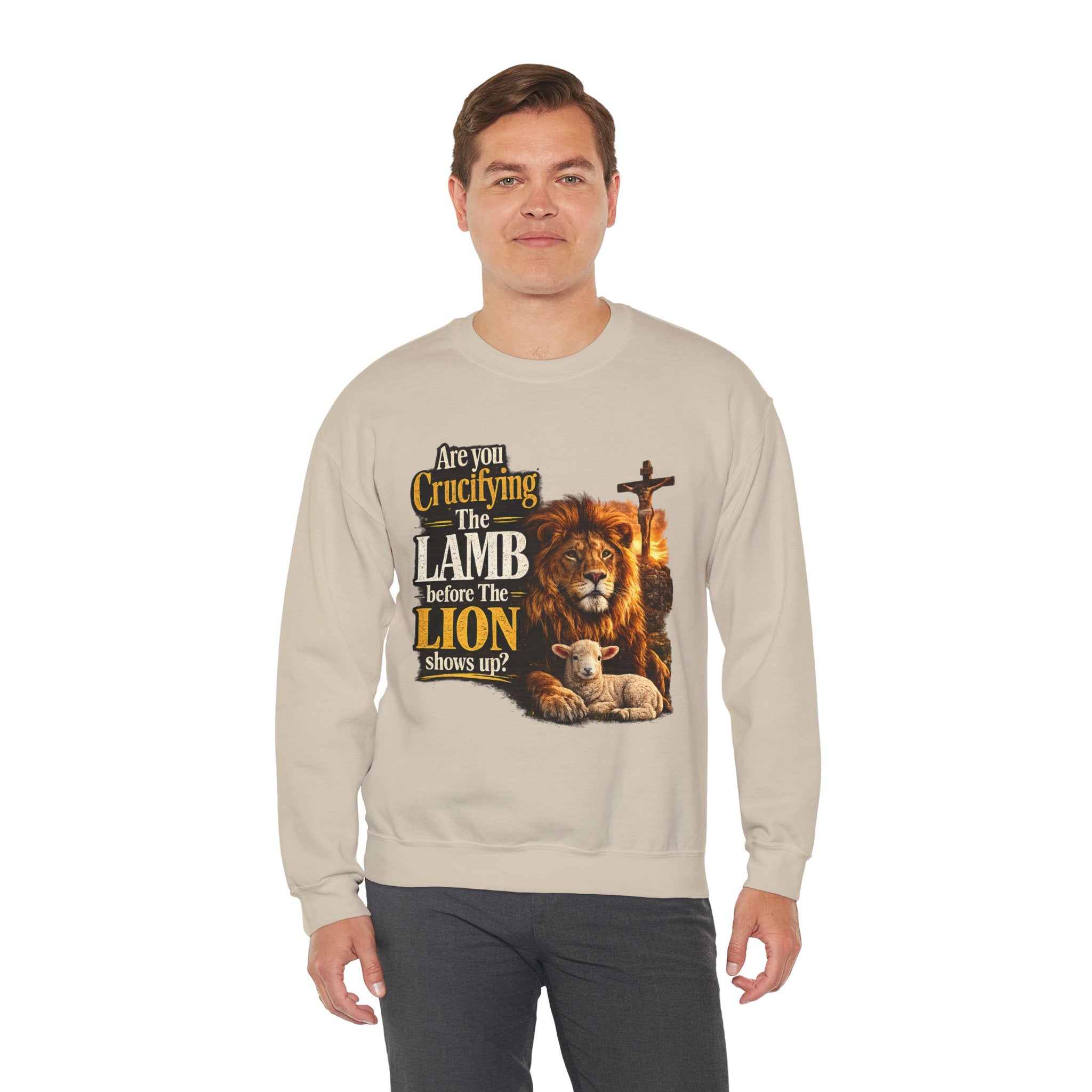 Lion and Lamb Christian Crew neck sweatshirt