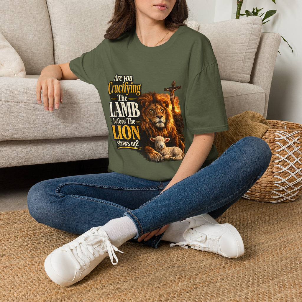 Are you Crucifying the Lamb before The LIon shows up? Unisex Softstyle T-Shirt