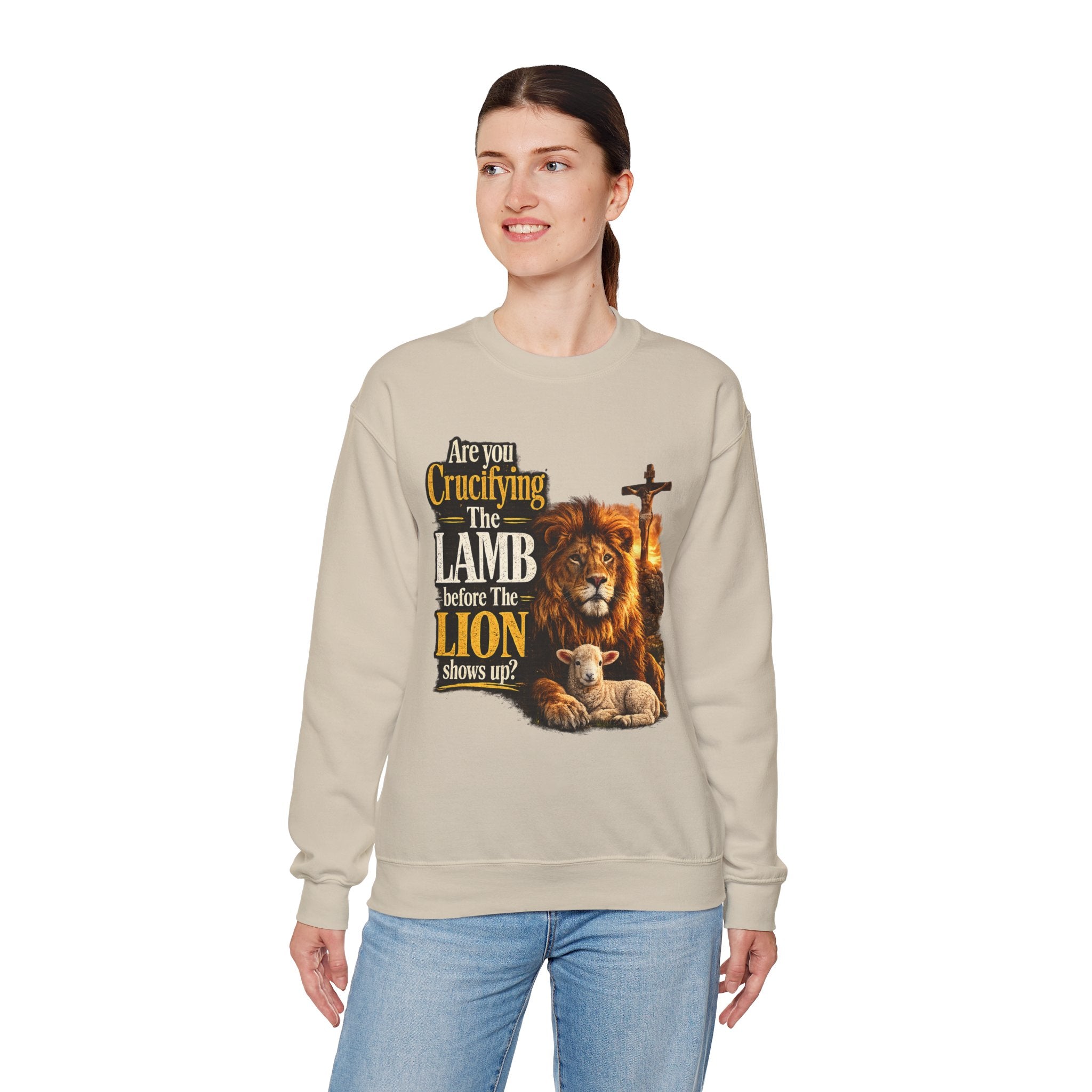 "Are You Crucifying the Lamb Before the Lion Shows Up?" Crewneck Sweatshirt