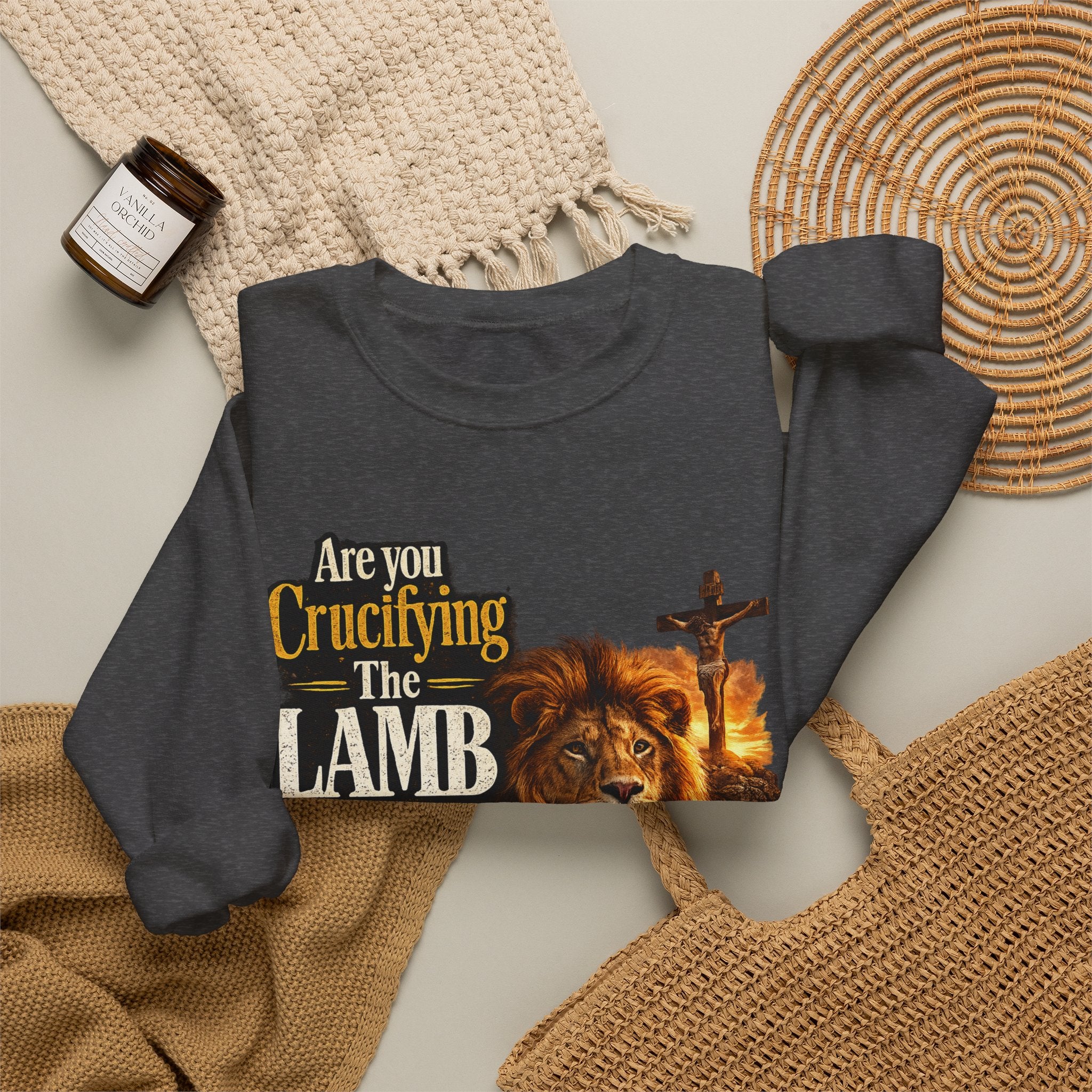 Lion and Lamb Christian Crew neck sweatshirt