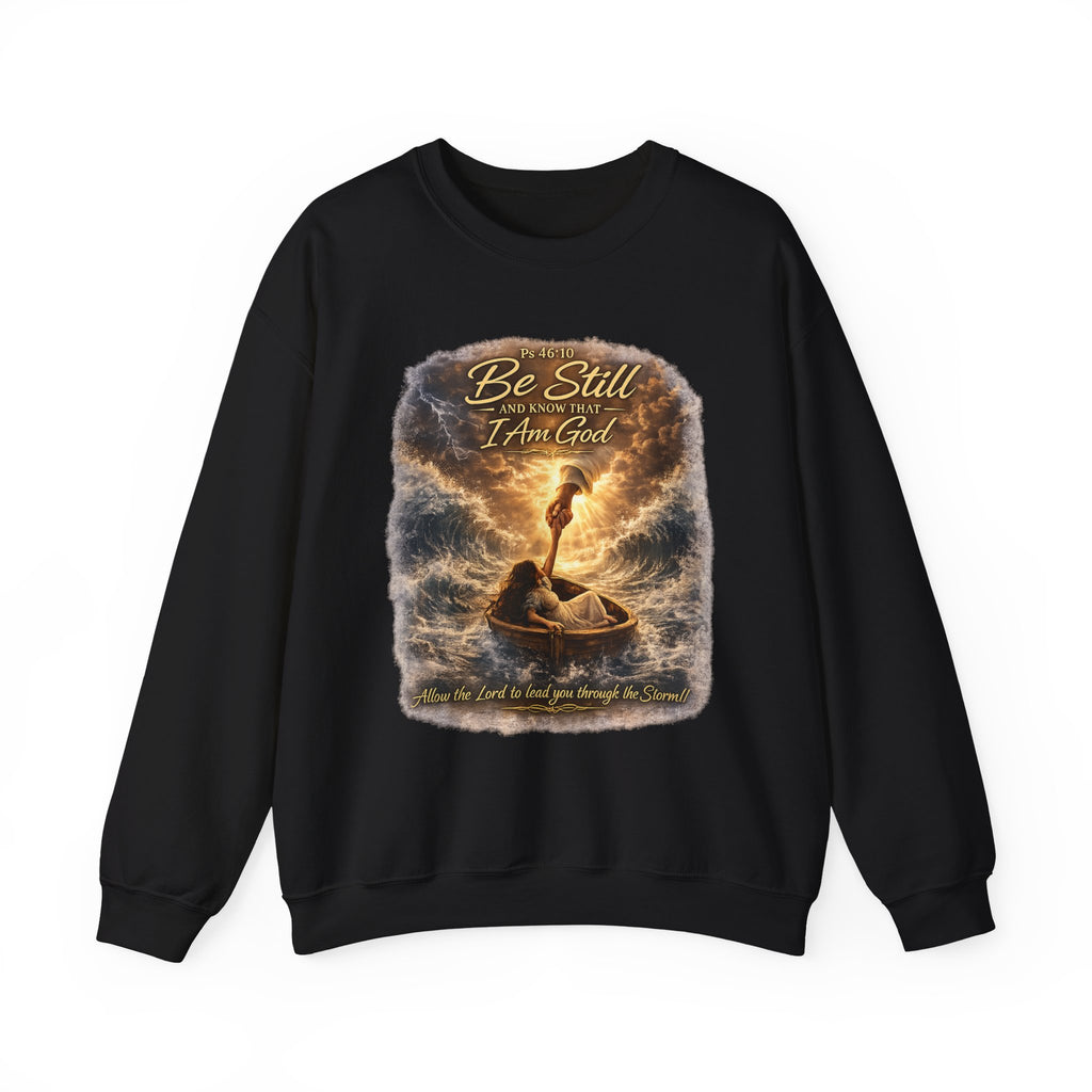Psalm 46:10 "Be Still and Know That I Am God" Christian Crewneck Sweatshirt