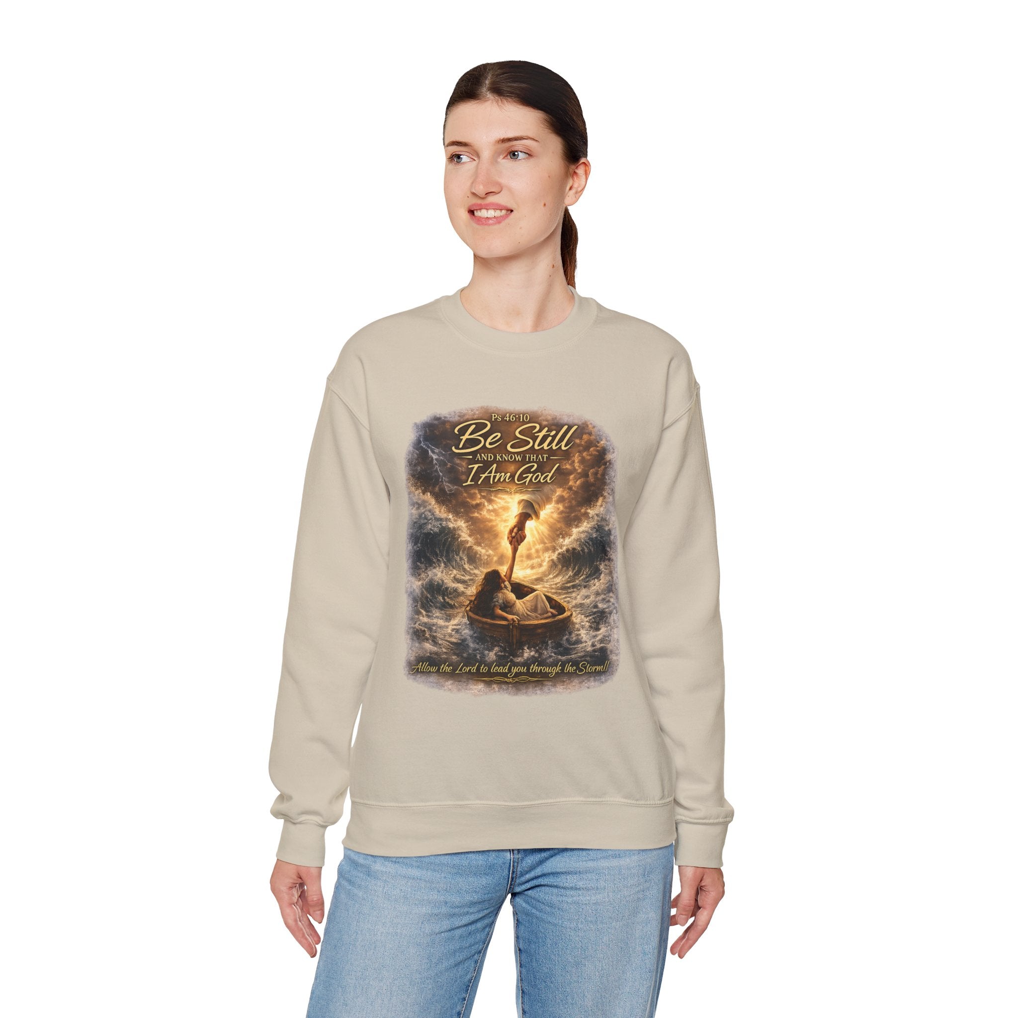 Psalm 46:10 "Be Still and Know That I Am God" Christian Crewneck Sweatshirt