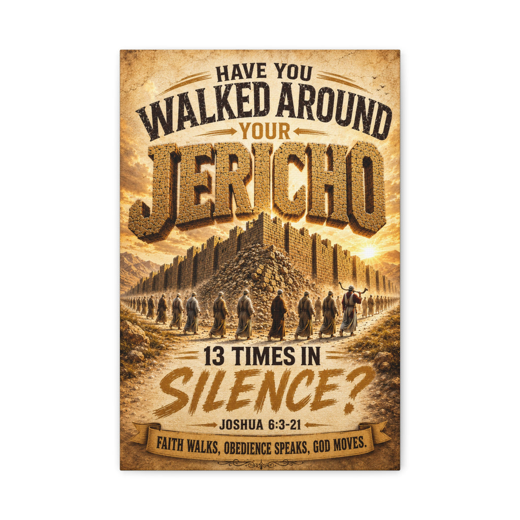 Jericho Canvas Wall Art — "13 Times In" Biblical Scripture Print
