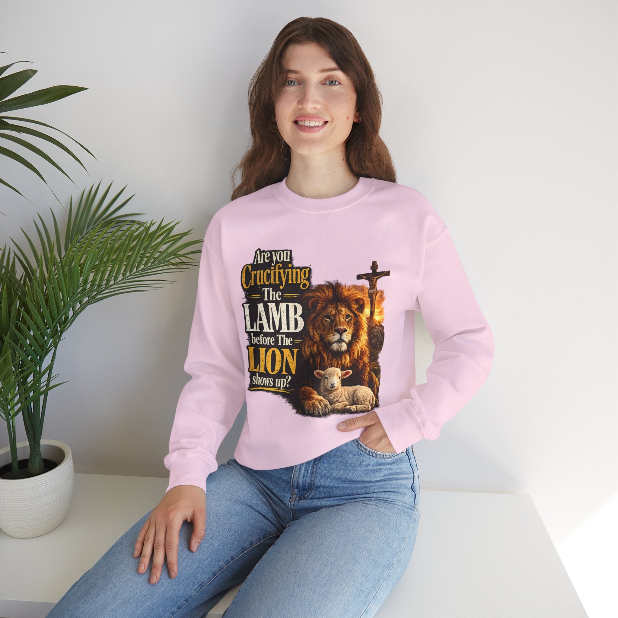 "Are You Crucifying the Lamb Before the Lion Shows Up?" Crewneck Sweatshirt