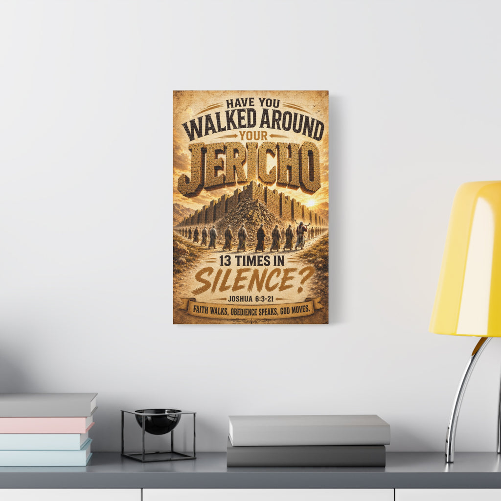Jericho Canvas Wall Art — "13 Times In" Biblical Scripture Print