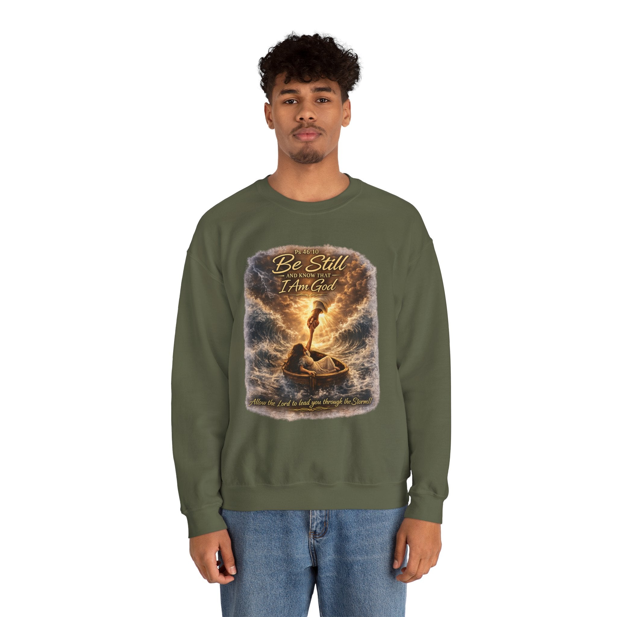 Psalm 46:10 "Be Still and Know That I Am God" Christian Crewneck Sweatshirt