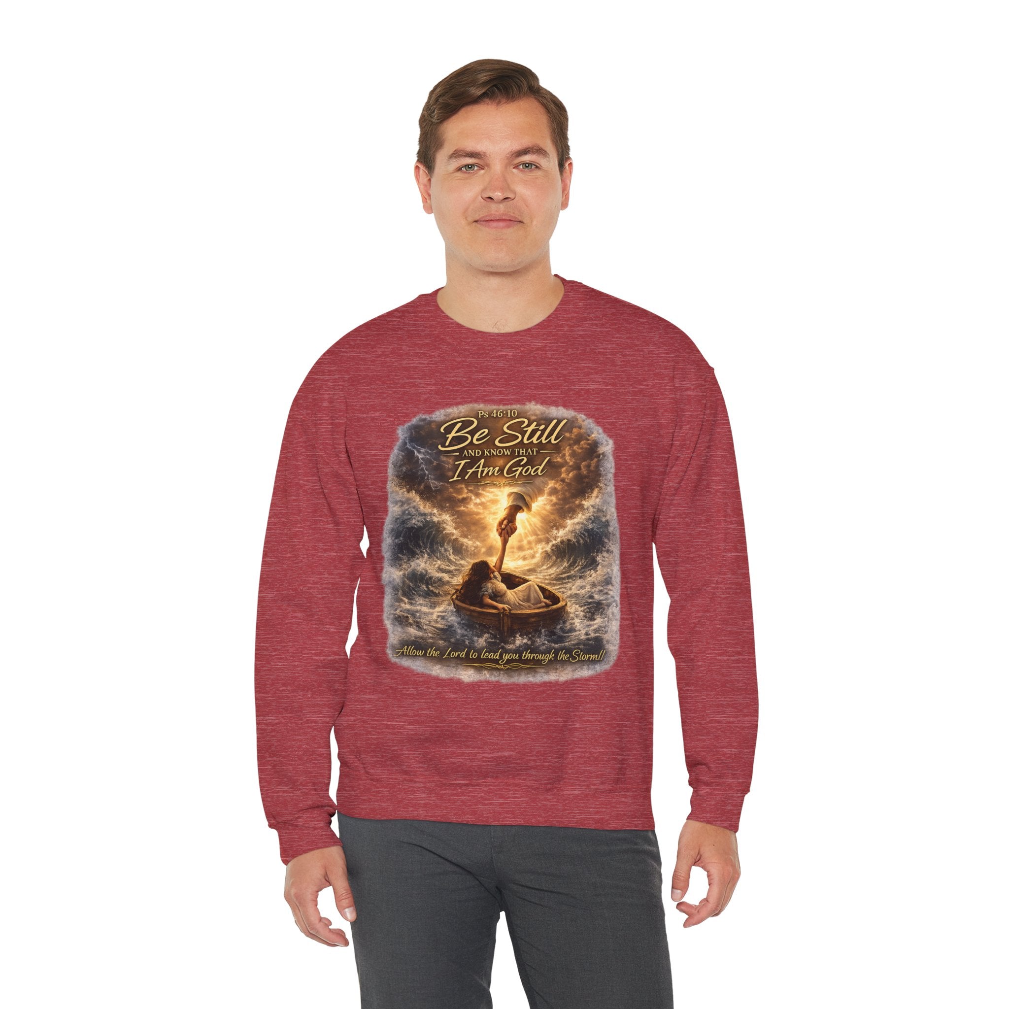 Psalm 46:10 "Be Still and Know That I Am God" Christian Crewneck Sweatshirt