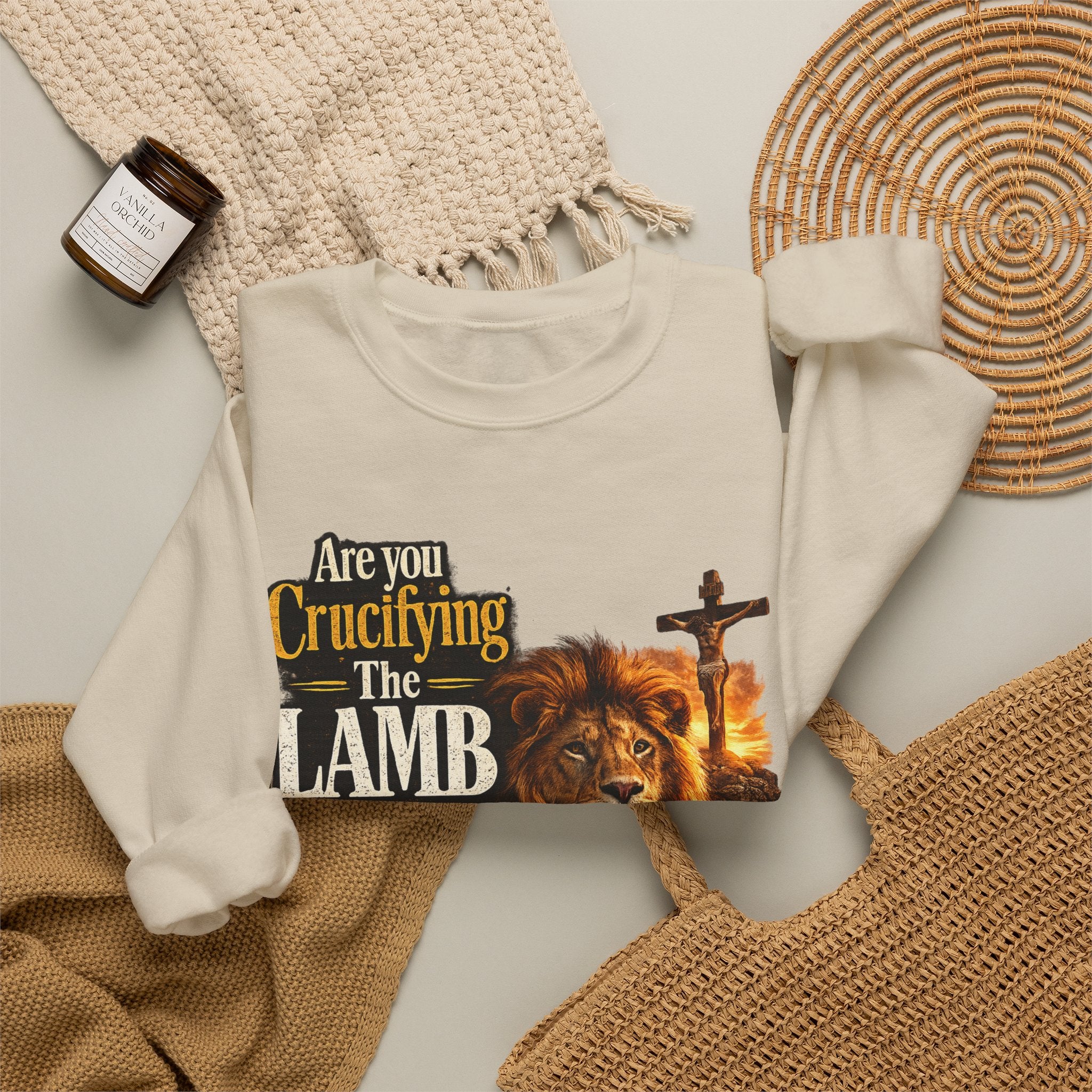 Lion and Lamb Christian Crew neck sweatshirt