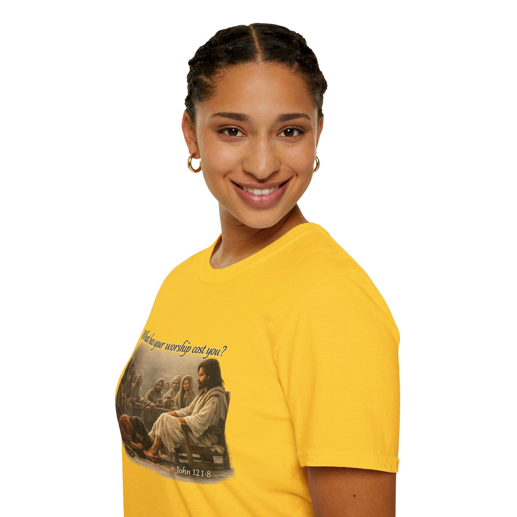 Religious T-Shirt — "What Has Your Worship Cost You?" Inspirational Christian Tee