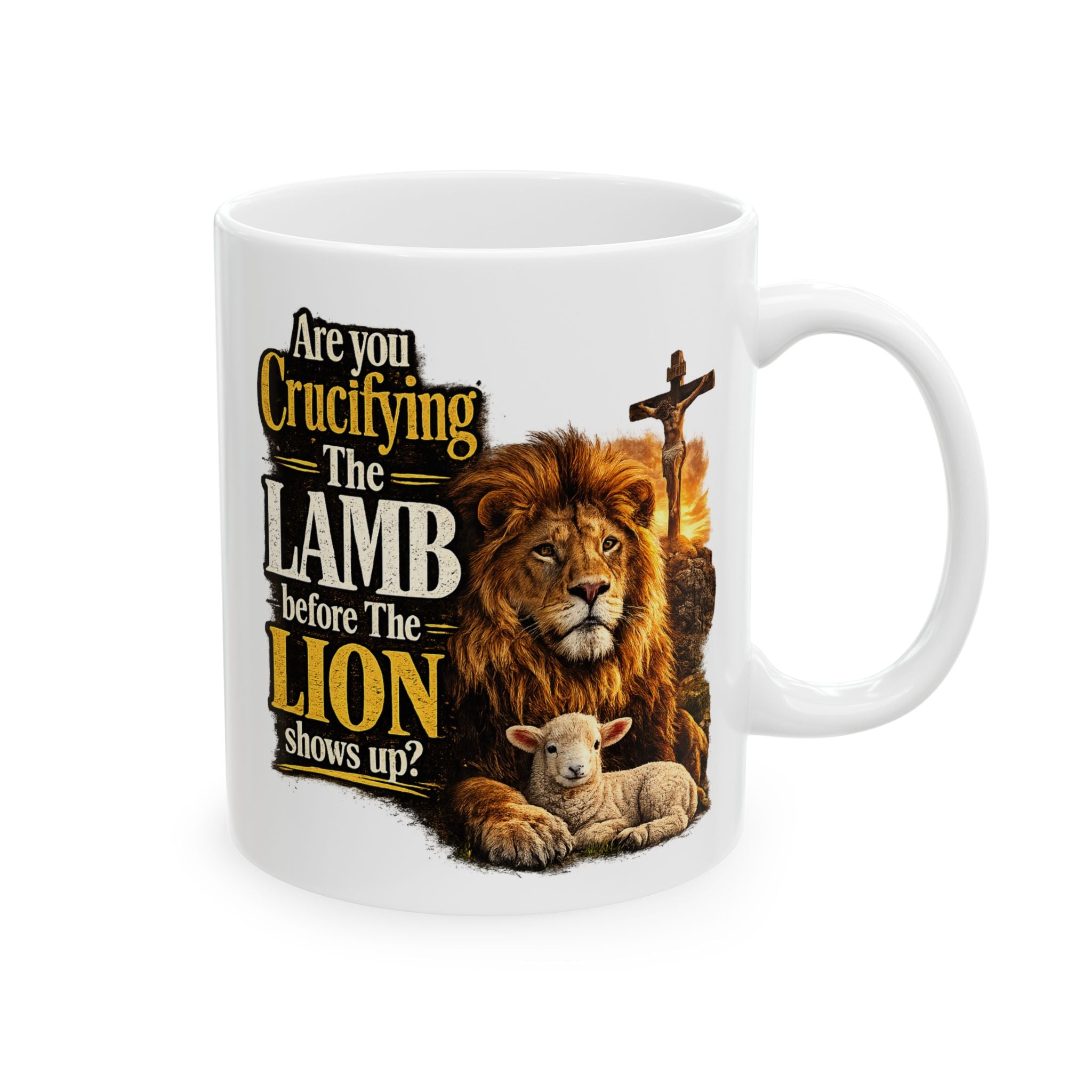 Lion and Lamb Christian Ceramic Mug (11oz/15oz)