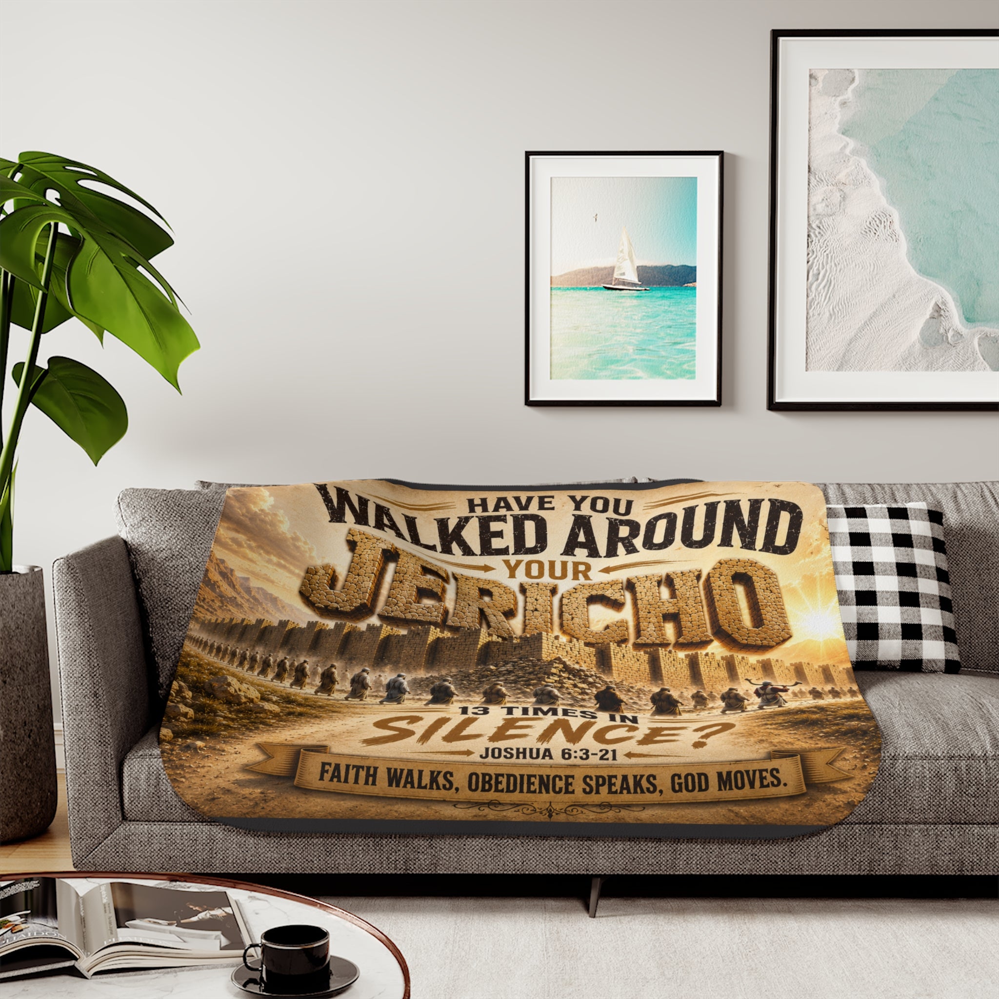 Have You Walked Around Your Jericho Sherpa Blanket — Inspirational Christian Throw