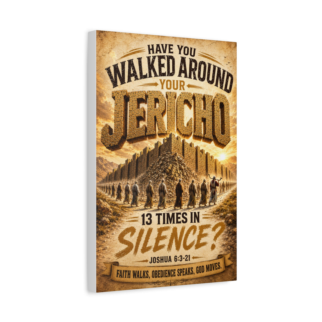 Jericho Canvas Wall Art — "13 Times In" Biblical Scripture Print