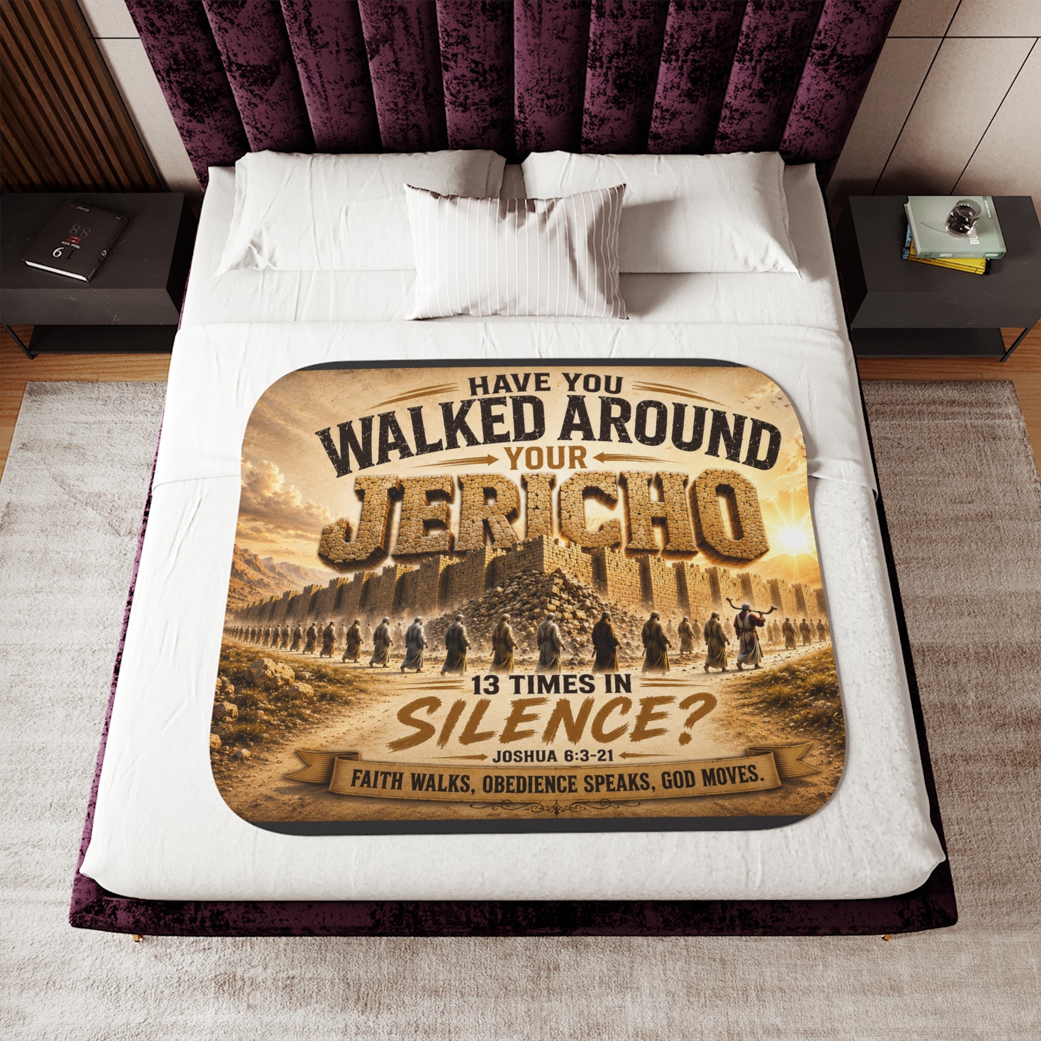 Have You Walked Around Your Jericho Sherpa Blanket — Inspirational Christian Throw