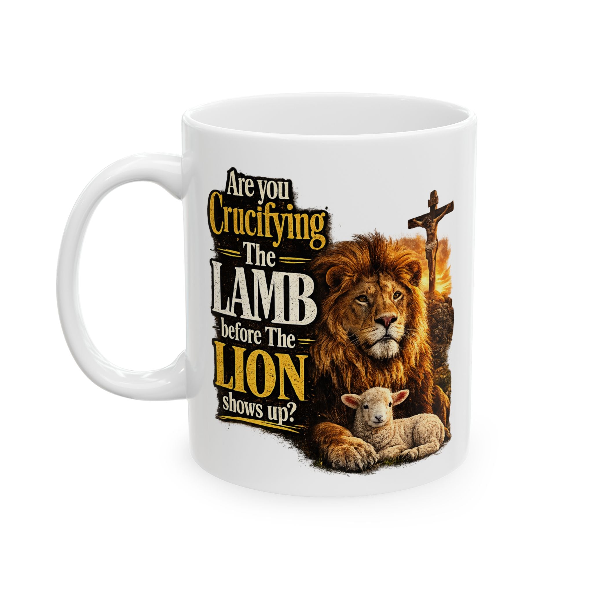Lion and Lamb Christian Ceramic Mug (11oz/15oz)